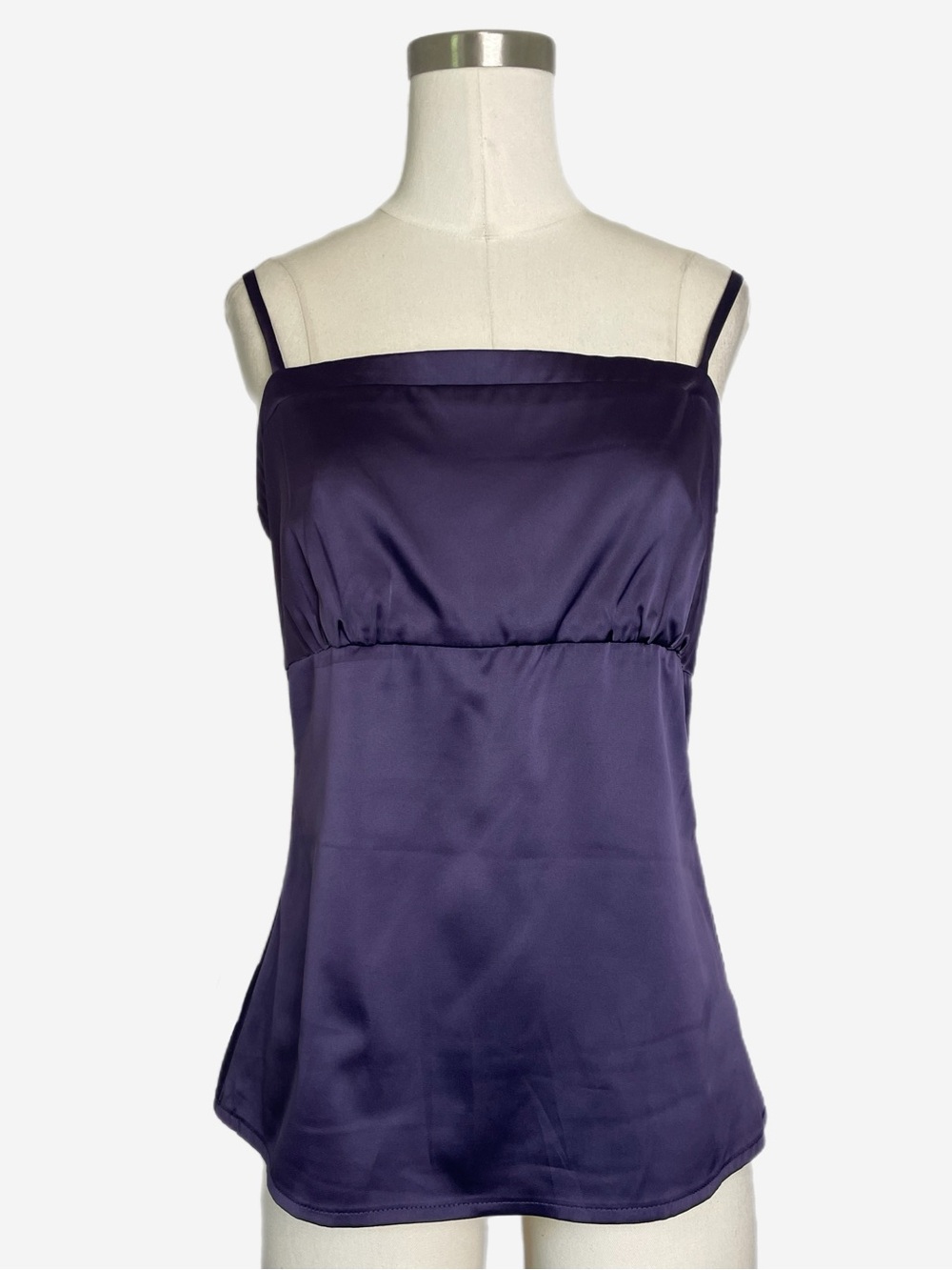 Vintage Y2K New York & Co. Purple stretch satin square neck cami babydoll M